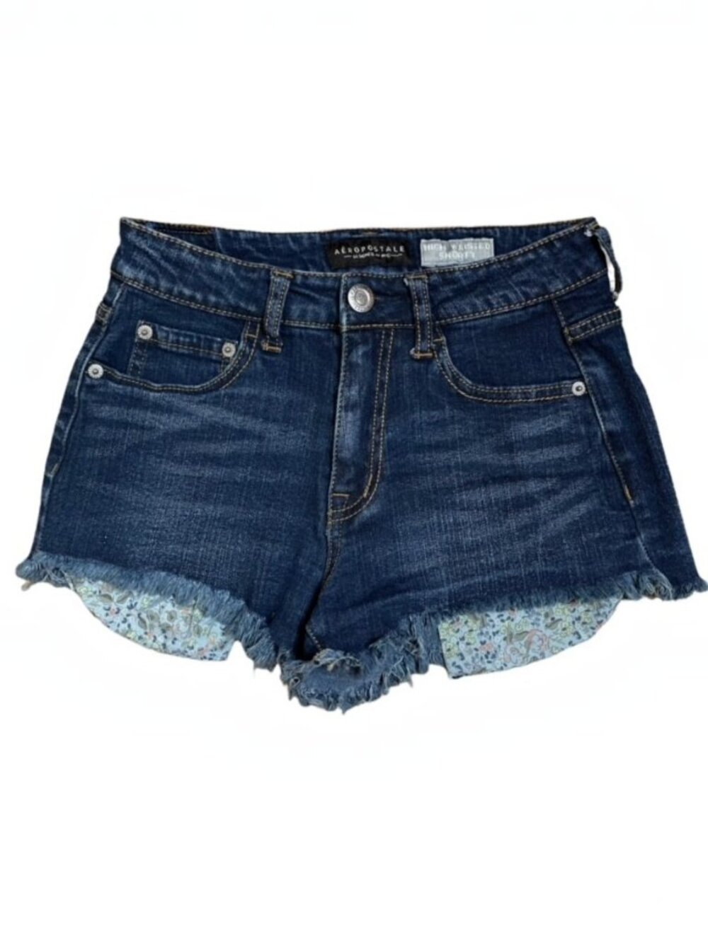 AEROPOSTALE High Waisted Shorty Raw Hem Stretch Jean Shorts - Size 2